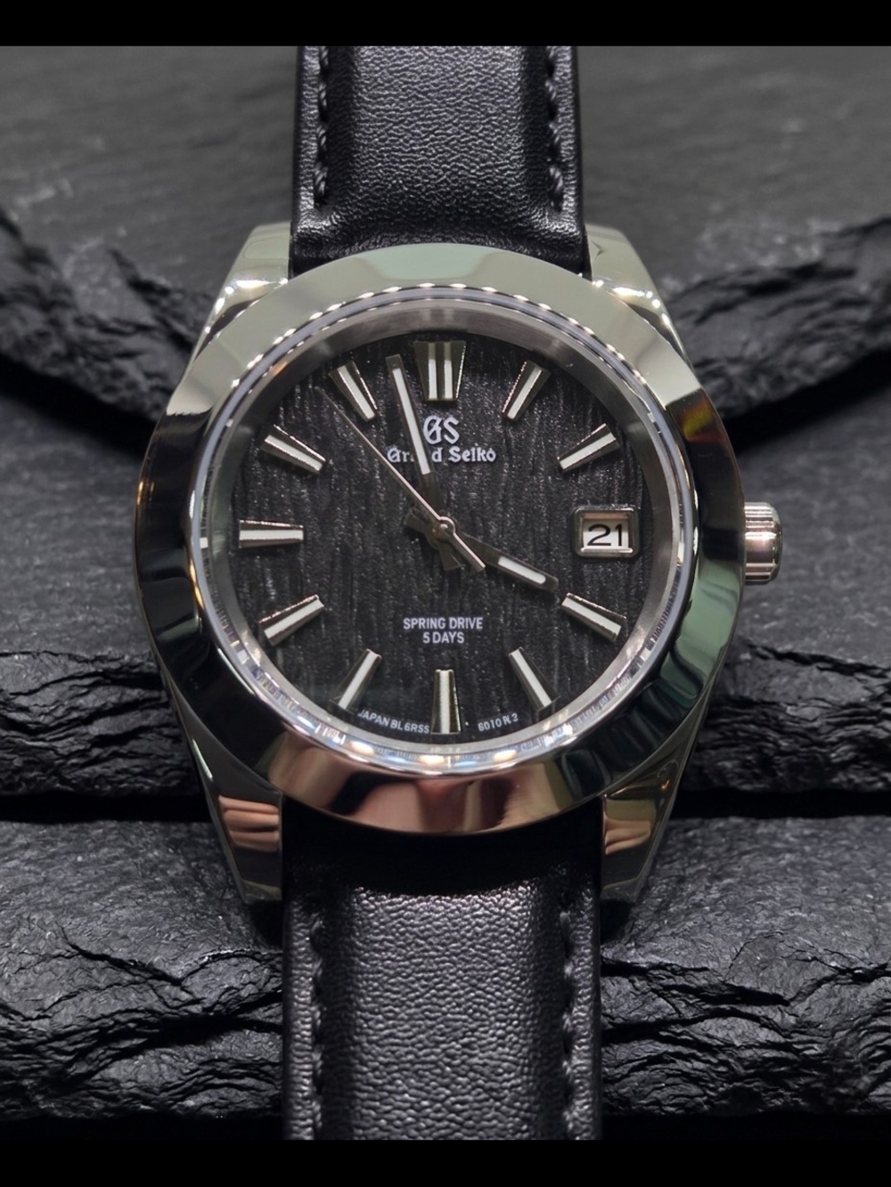 Custom 39mm Automatic Grand Seiko Mod Watch NH35 Black Bark Dial